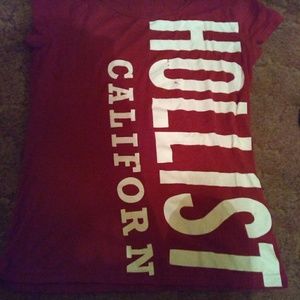 Burgundy Hollister tee~size large